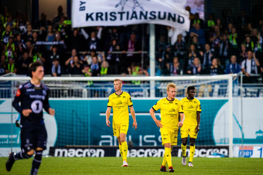 Simon Andreas Larsen of Start looks dejected