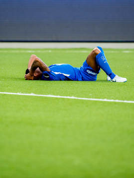 Ruben Gabrielsen of Molde looks dejected