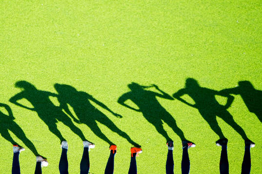 The shadows of the players of Norway