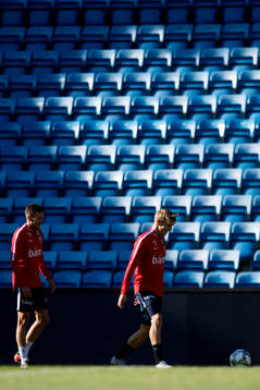 Martin Linnes and Martin Ødegaard of Norway
