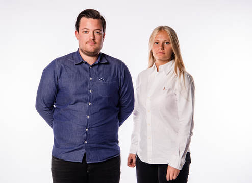 Göteborgs tränare Oscar Annell och Jennifer Carlsson