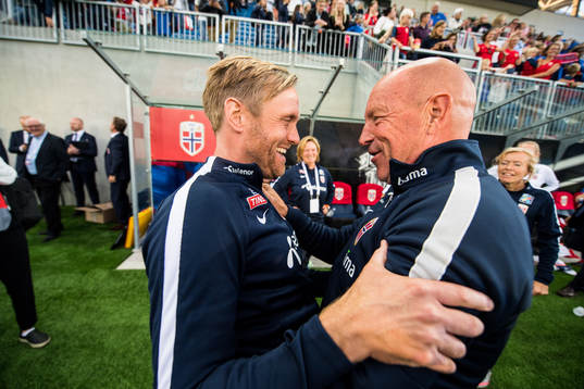 Martin Sjögren, head coach of Norway, and Nils Johan Semb,