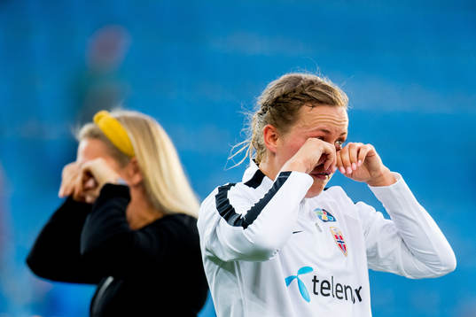 Kristine Minde of Norway reacts
