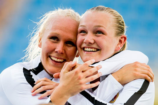 Maria Thorisdottir and Frida Maanum of Norway celebrates