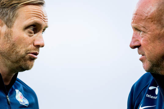 Martin Sjögren, head coach of Norway, and Nils Johan Semb,