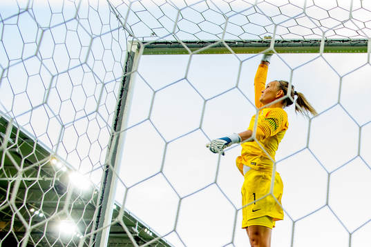 Goalkeeper Ingrid Hjelmseth of Norway