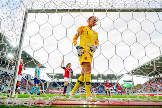Goalkeeper Ingrid Hjelmseth of Norway