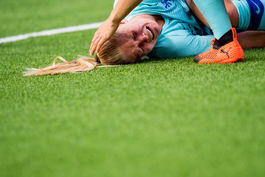 Kika van Es of Netherlands lies down