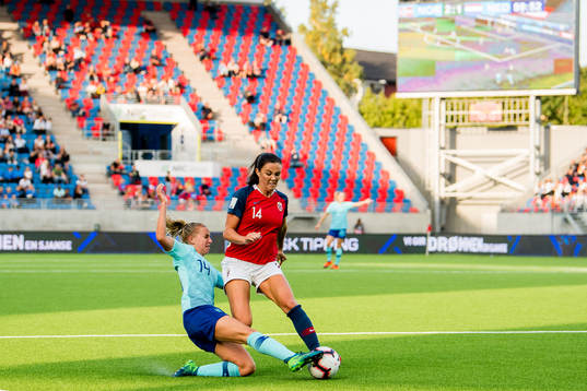 Jackie Groenen of Netherlands and Ingrid Syrstad Engen of