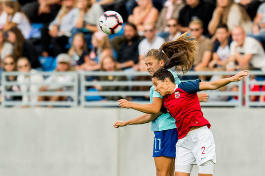 Lieke Martens of Netherlands and Ingrid Moe Wold of Norway