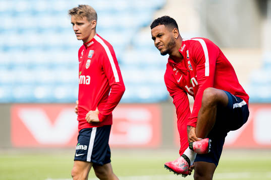 Martin Ødegaard and Joshua King of Norway