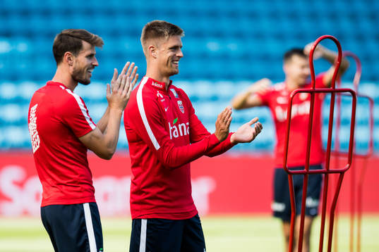 Håvard Nordtveit and Markus Henriksen of Norway