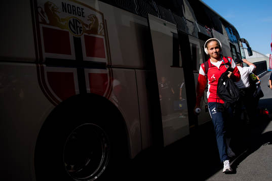 Guro Reiten of Norway arrives