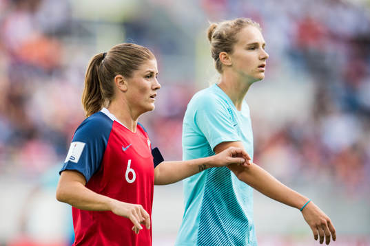 Maren Mjelde of Norway and Anna Margaretha Marina Astrid