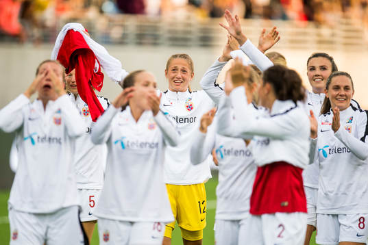 Goalkeeper Cecilie Fiskerstrand of Norway celebrates