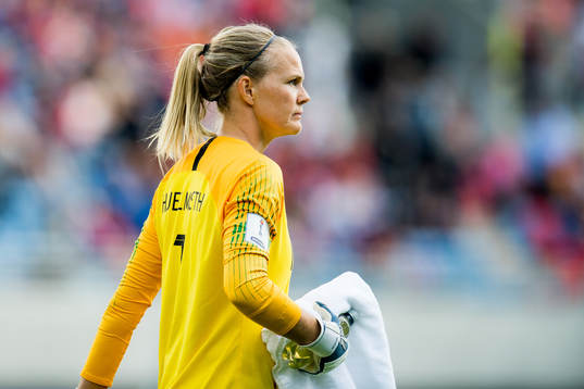 Goalkeeper Ingrid Hjelmseth of Norway