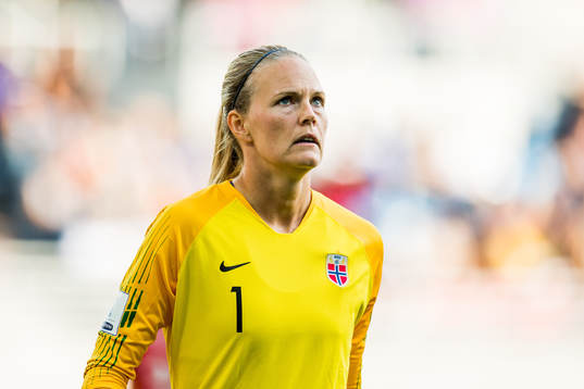 Goalkeeper Ingrid Hjelmseth of Norway