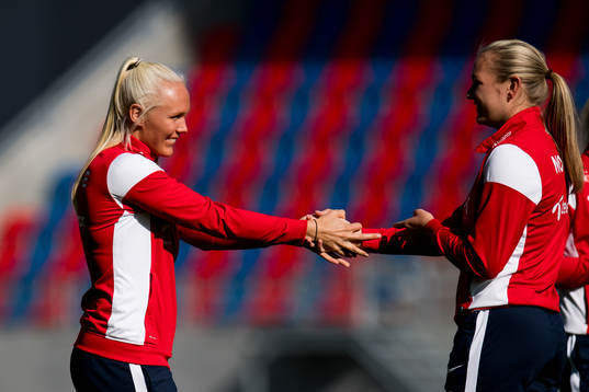 Maria Thorisdottir and Lisa-Marie Karlseng Utland of Norway