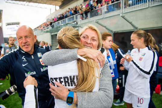 Marit Breivik, team sports coach of Olympiatoppen, and Nils