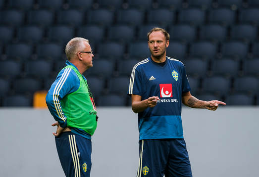 Andreas Granqvist och förbundskapten Janne Andersson
