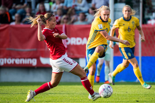 Sveriges Jonna Andersson och Danmarks Theresa Nielsen
