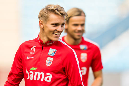 Martin Ødegaard and Iver Fossum of Norway