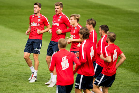 Håvard Nordtveit, Alexander Sørloth and Jonas Svensson of