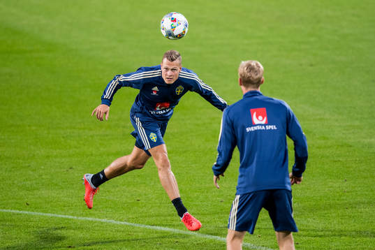 Viktor Claesson of the Swedish national football team at a