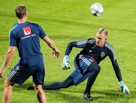 Goalkeeper Karl-Johan Johnsson of the Swedish national