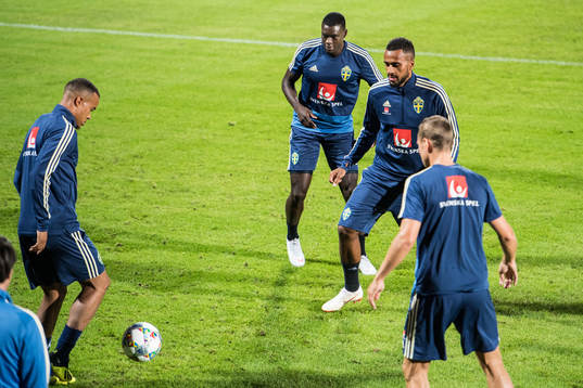 Robin Quaison, Ken Sema and Isaac Kiese Thelin of the