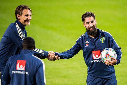Albin Ekdal and Jimmy Durmaz of the Swedish national