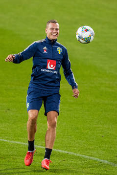Viktor Claesson of the Swedish national football team at a