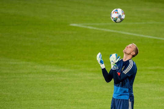Goalkeeper Karl-Johan Johnsson of the Swedish national