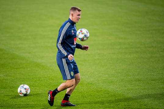 Viktor Claesson of the Swedish national football team at a