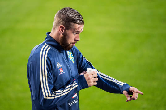 Pontus Jansson of the Swedish national football team at a