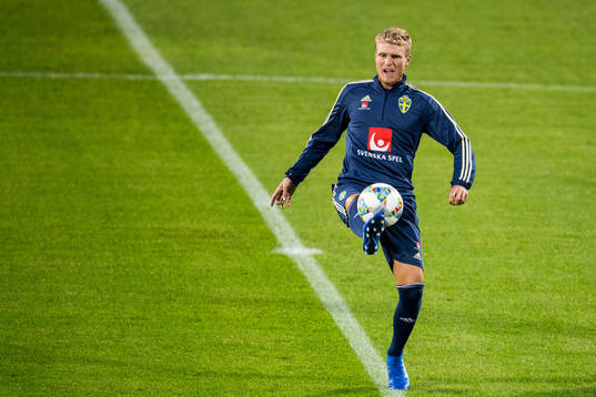 Oscar Hiljemark of the Swedish national football team at a