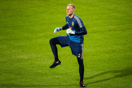 Goalkeeper Karl-Johan Johnsson of the Swedish national