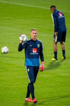 Goalkeeper Robin Olsen of the Swedish national football