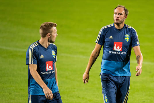 Sebastian Larsson and Andreas Granqvist of the Swedish