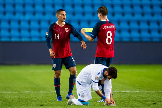Omar Elabdellaoui of Norway and Stefan Johansen of Norway