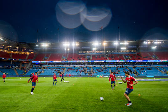 Omar Elabdellaoui and Sander Berge of Norway