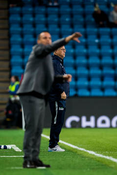 Ran Ben Shimon, head coach of Cyprus, and Lars Lagerbäck,