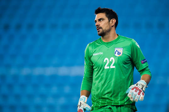 Goalkeeper Urko of Cyprus