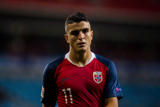 Mohamed Elyounoussi of Norway looks dejected