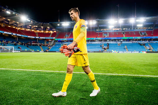 Goalkeeper Rune Almenning Jarstein of Norway
