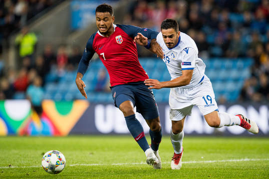 Joshua King of Norway and Kostas Laifis of Cyprus