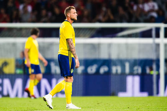 John Guidetti of Sweden looks dejected