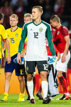goalkeeper Karl-Johan Johnsson of Sweden looks dejected