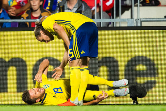 Marcus Rohdén of Sweden lies down