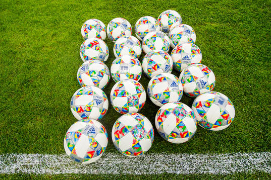 Official match balls ahead the Nations League match between